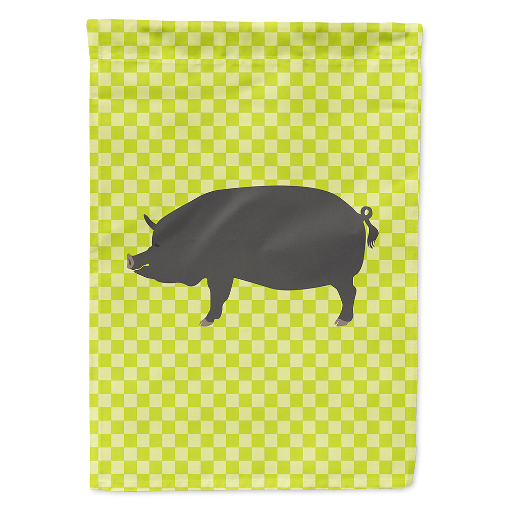 Berkshire Pig Green House Flag 28x40 Porch Sleeve Pole Decorative Outside Yard Banner Artwork Wall Hanging, Polyester
