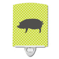 Berkshire Pig Green Ceramic Night Light Compact, UL-Certified, Ideal for Bedroom, Bathroom, Nursery, Hallway, Kitchen, 6x4x3, Multicolor