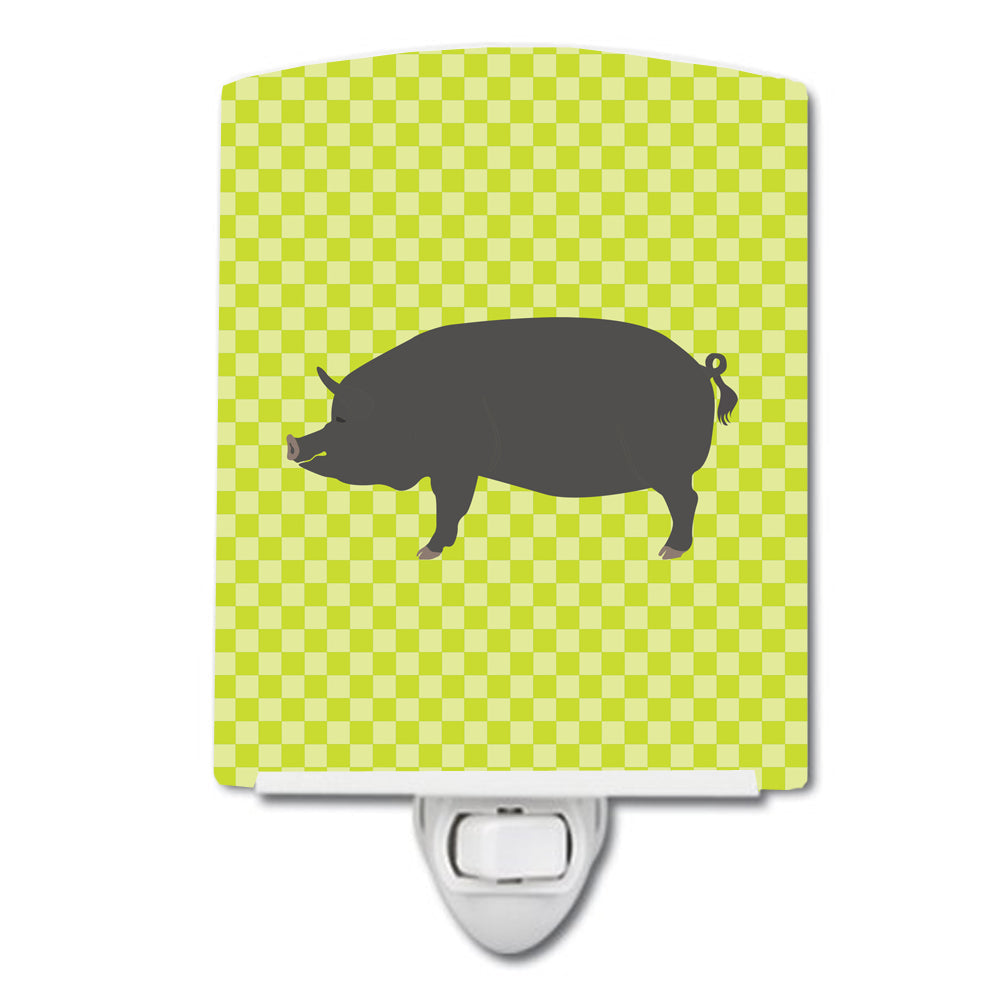 Berkshire Pig Green Ceramic Night Light Compact, UL-Certified, Ideal for Bedroom, Bathroom, Nursery, Hallway, Kitchen, 6x4x3, Multicolor