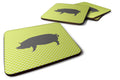 Berkshire Pig Green Foam Coasters Set of 4 Cup Coasters for Indoor Outdoor, Tabletop Protection, Anti Slip, Mouse pad Material