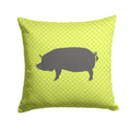 Berkshire Pig Green Decorative Throw Pillow 14x14 Indoor Outdoor Accent Cushion, Fabric Cover with Insert for Sofa, Bed, Porch & Living Room