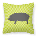 Berkshire Pig Green Decorative Throw Pillow 18x18 Indoor Outdoor Accent Cushion, Fabric Cover with Insert for Sofa, Bed, Porch & Living Room