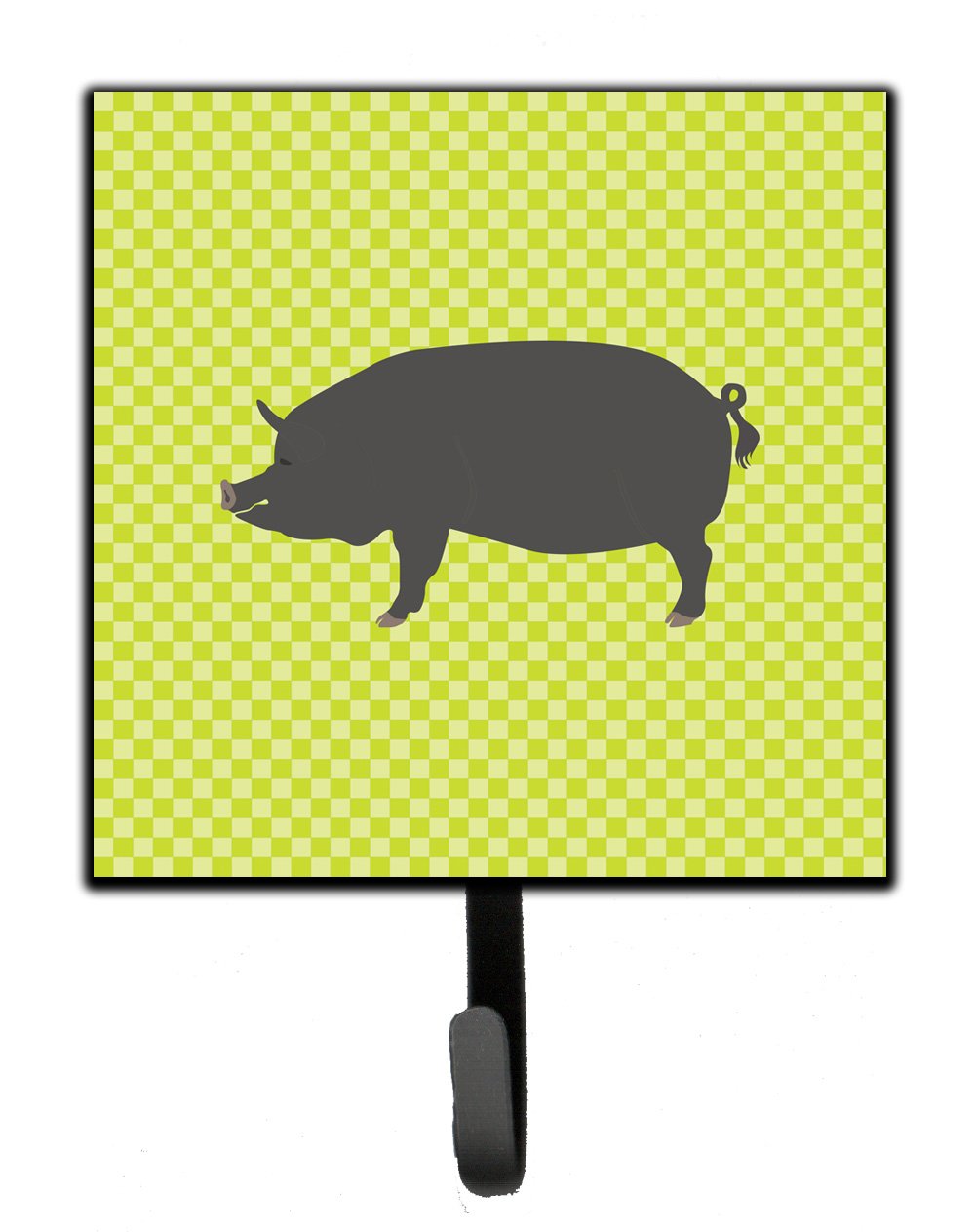 Berkshire Pig Green Leash or Key Holder Wall Hooks, Key Hooks Holder, Coat Rack Wall Mount, Coat Hooks, Hooks for Hanging Keys, Towels, Aprons, Leashes