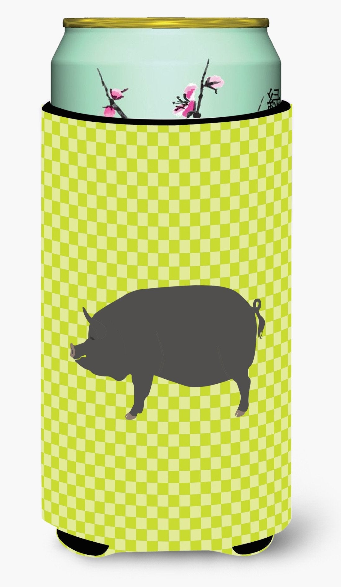 Berkshire Pig Green Tall Boy Hugger Can Cooler Sleeve Machine Washable Drink Collapsible Insulator Beverage Insulated Holder