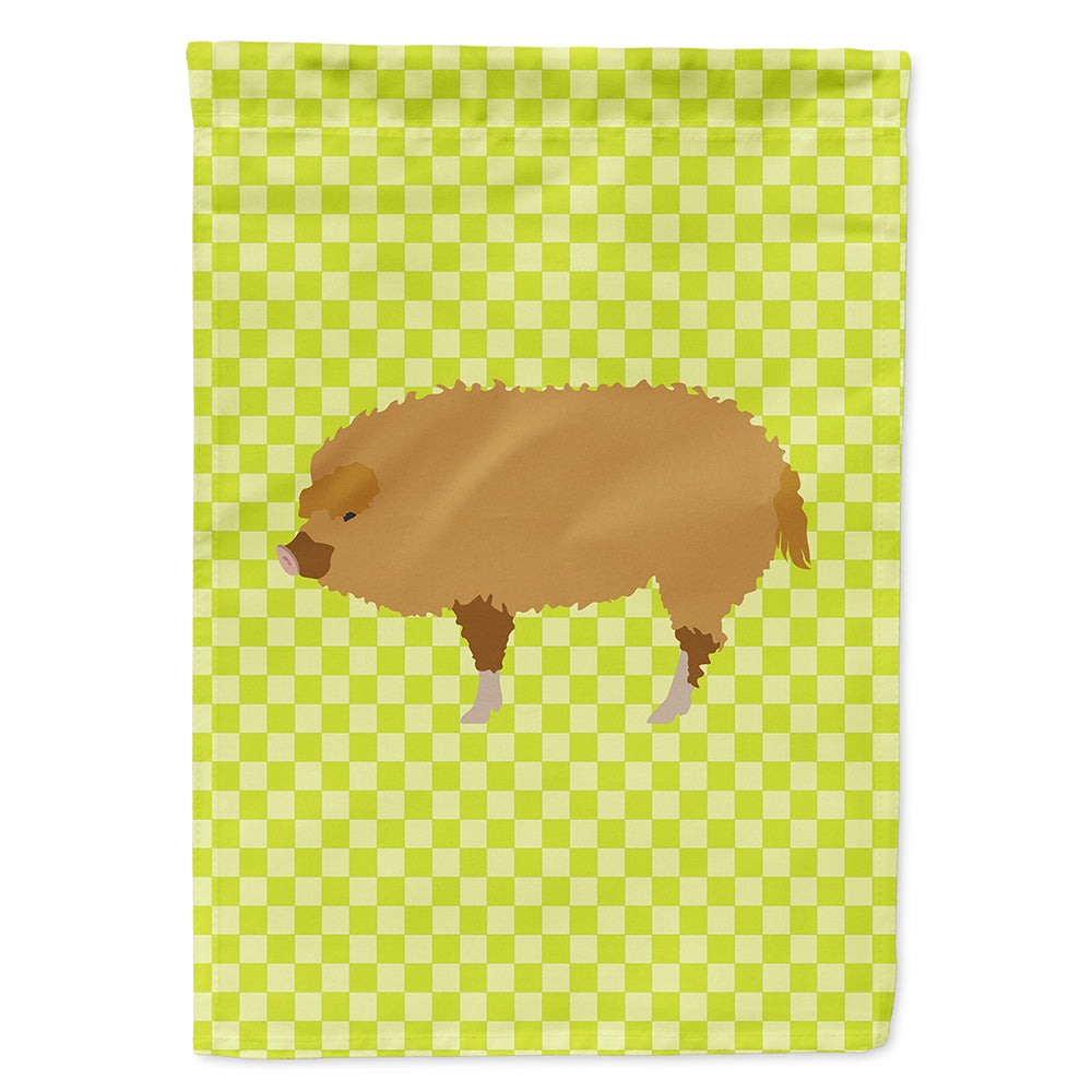 Hungarian Mangalica Pig Green House Flag 28x40 Porch Sleeve Pole Decorative Outside Yard Banner Artwork Wall Hanging, Polyester