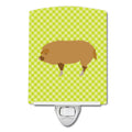 Hungarian Mangalica Pig Green Ceramic Night Light Compact, UL-Certified, Ideal for Bedroom, Bathroom, Nursery, Hallway, Kitchen, 6x4x3, Multicolor