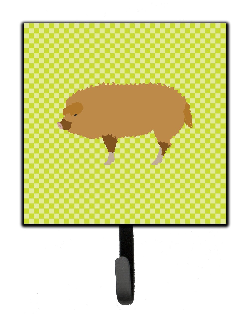 Hungarian Mangalica Pig Green Leash or Key Holder Wall Hooks, Key Hooks Holder, Coat Rack Wall Mount, Coat Hooks, Hooks for Hanging Keys, Towels, Aprons, Leashes
