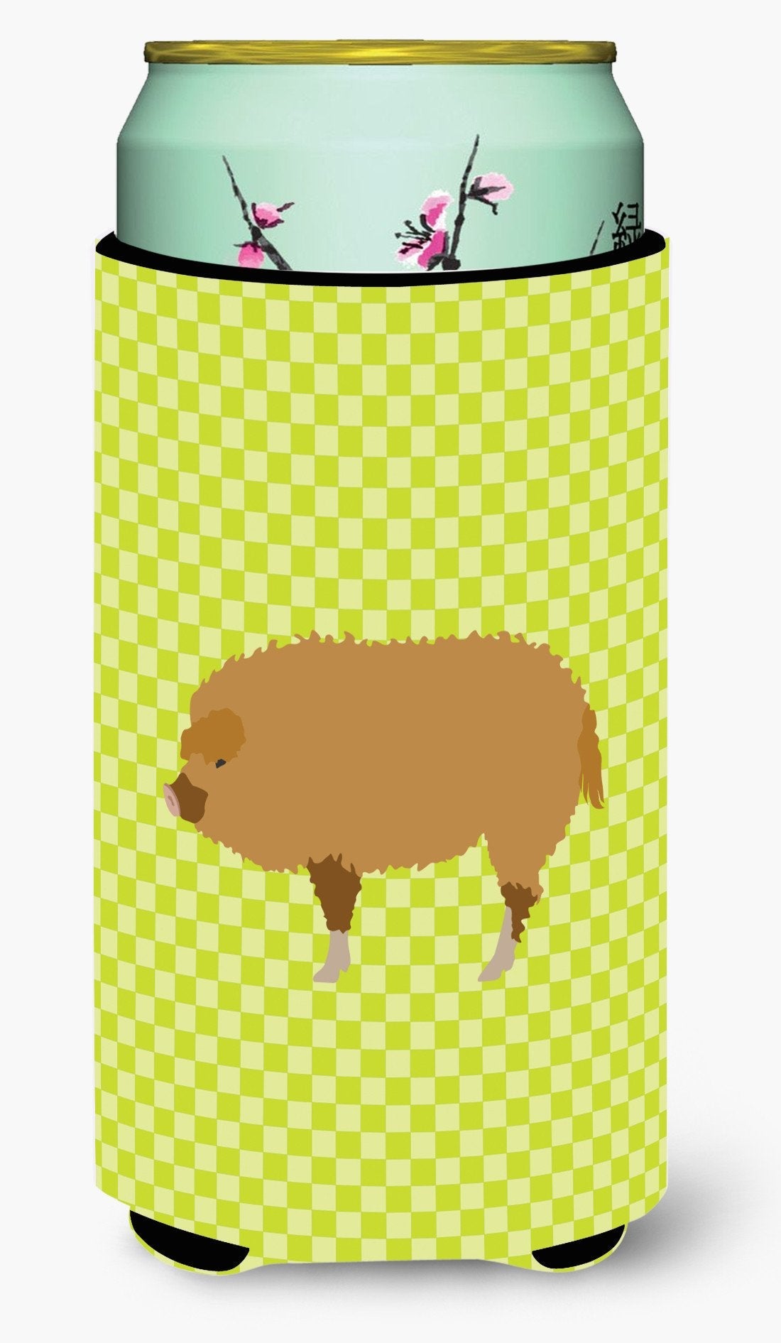 Hungarian Mangalica Pig Green Tall Boy Hugger Can Cooler Sleeve Machine Washable Drink Collapsible Insulator Beverage Insulated Holder