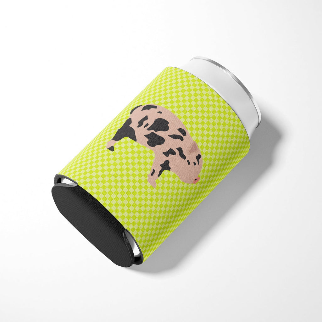 Mini Miniature Pig Green Can or Bottle Hugger Cooler Sleeve for Standard 12 oz Cans, Insulated Foam Beer & Soda Can Hugger Reusable