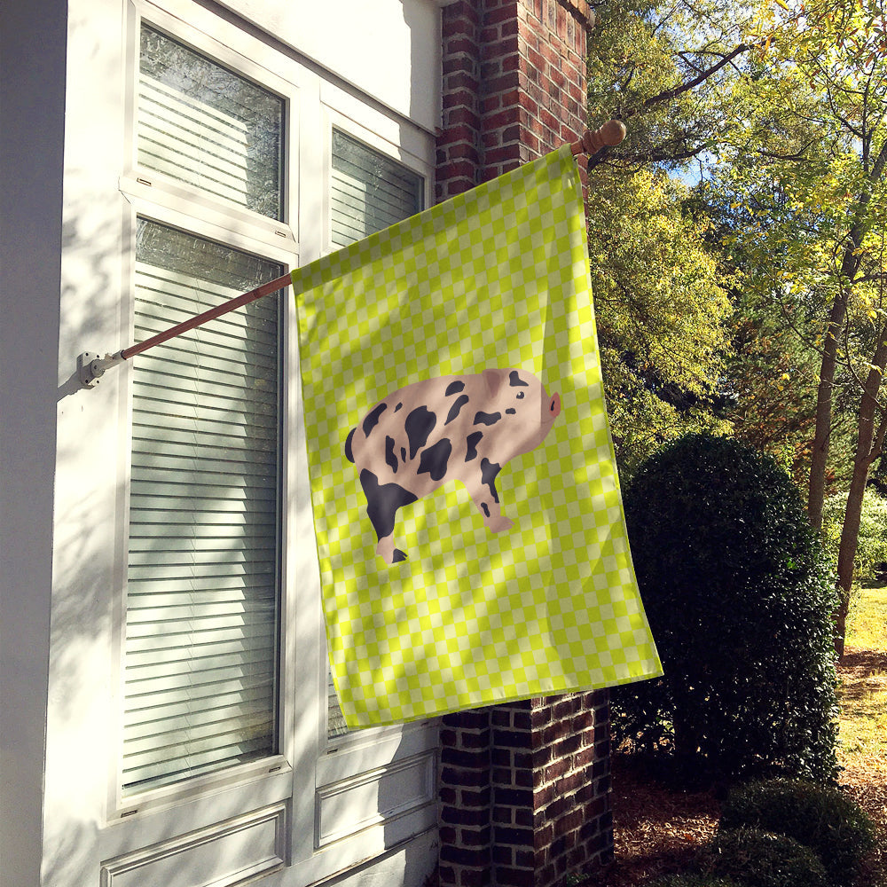 Mini Miniature Pig Green House Flag 28x40 Porch Sleeve Pole Decorative Outside Yard Banner Artwork Wall Hanging, Polyester