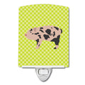 Mini Miniature Pig Green Ceramic Night Light Compact, UL-Certified, Ideal for Bedroom, Bathroom, Nursery, Hallway, Kitchen, 6x4x3, Multicolor
