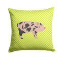 Mini Miniature Pig Green Decorative Throw Pillow 14x14 Indoor Outdoor Accent Cushion, Fabric Cover with Insert for Sofa, Bed, Porch & Living Room