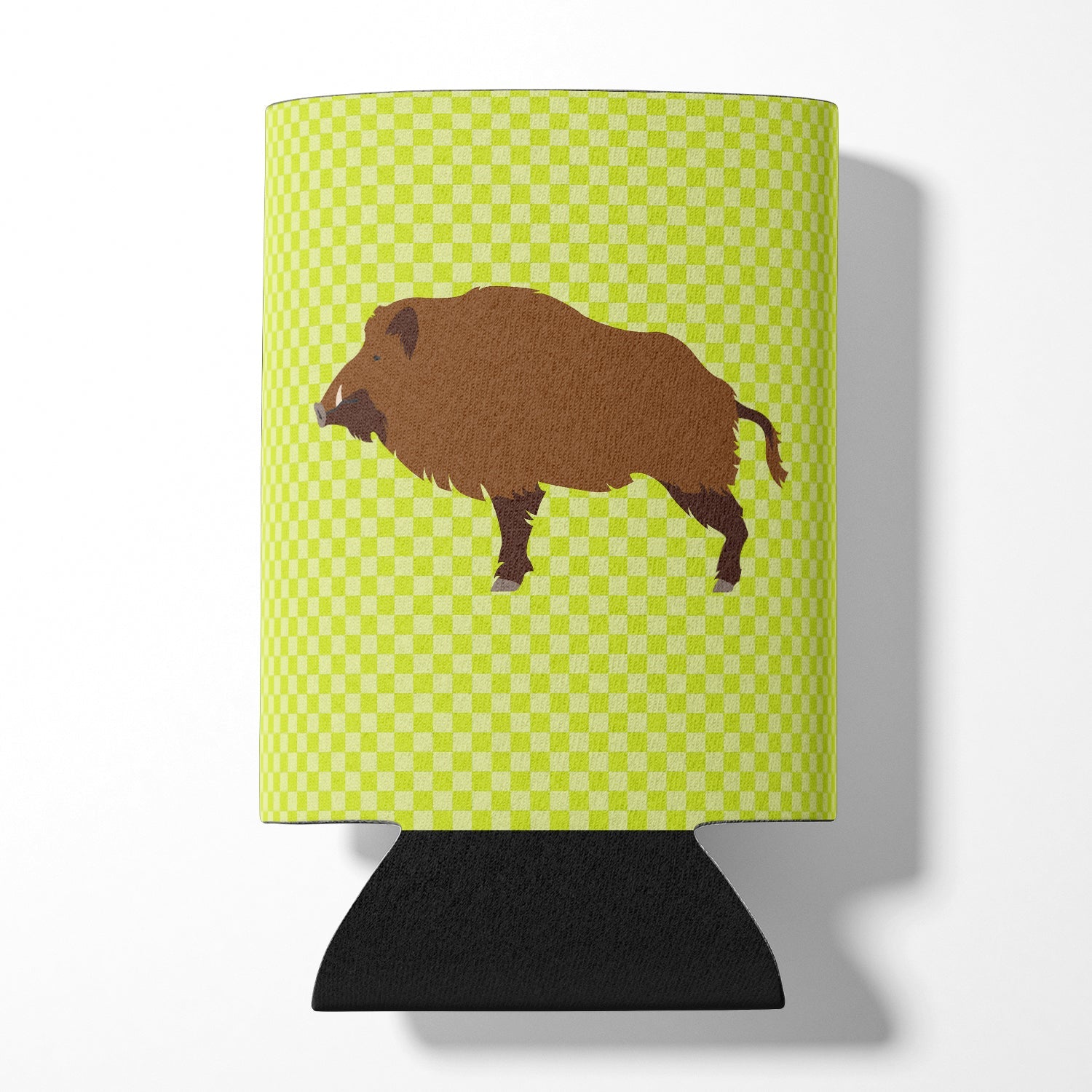 Wild Boar Pig Green Can or Bottle Hugger Cooler Sleeve for Standard 12 oz Cans, Insulated Foam Beer & Soda Can Hugger Reusable