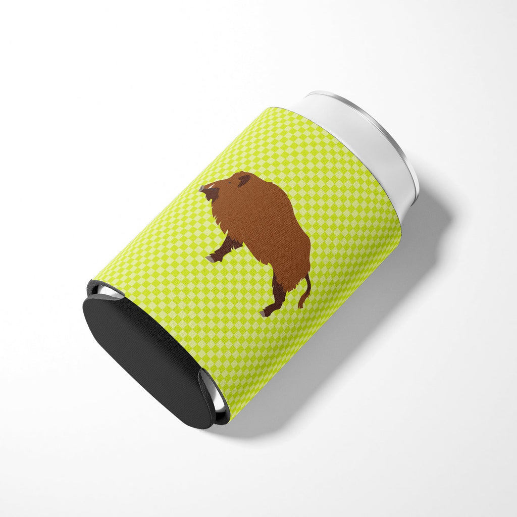 Wild Boar Pig Green Can or Bottle Hugger Cooler Sleeve for Standard 12 oz Cans, Insulated Foam Beer & Soda Can Hugger Reusable