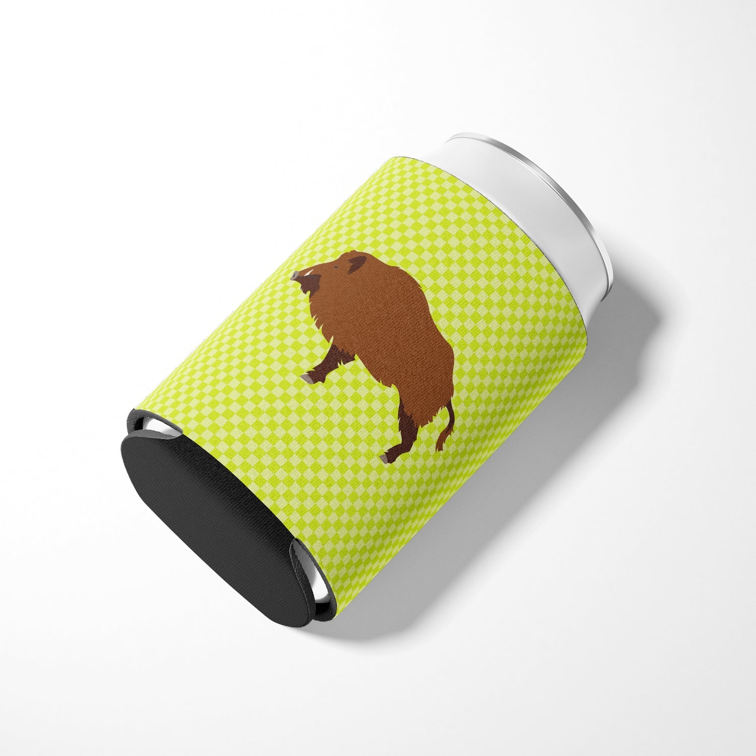 Wild Boar Pig Green Can or Bottle Hugger Cooler Sleeve for Standard 12 oz Cans, Insulated Foam Beer & Soda Can Hugger Reusable
