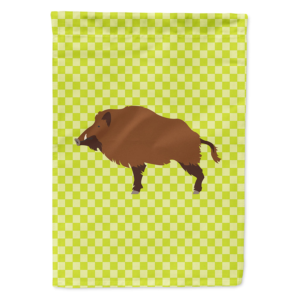 Wild Boar Pig Green House Flag 28x40 Porch Sleeve Pole Decorative Outside Yard Banner Artwork Wall Hanging, Polyester