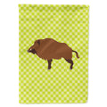 Wild Boar Pig Green House Flag 28x40 Porch Sleeve Pole Decorative Outside Yard Banner Artwork Wall Hanging, Polyester