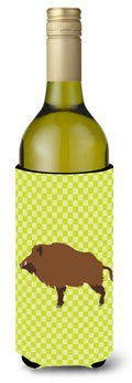 Wild Boar Pig Green Wine Bottle Hugger Gift Sleeve for Standard 750 ml Bottles, Insulated Reusable Also Fits Mini Shot & Pint Bottles