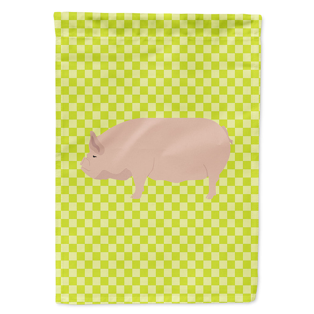 Welsh Pig Green House Flag 28x40 Porch Sleeve Pole Decorative Outside Yard Banner Artwork Wall Hanging, Polyester