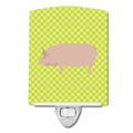 Welsh Pig Green Ceramic Night Light Compact, UL-Certified, Ideal for Bedroom, Bathroom, Nursery, Hallway, Kitchen, 6x4x3, Multicolor