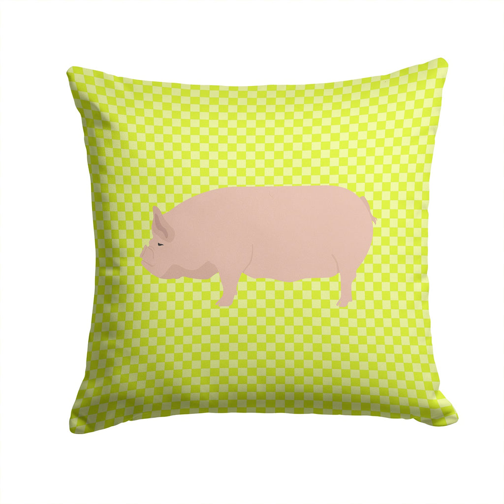 Welsh Pig Green Decorative Throw Pillow 14x14 Indoor Outdoor Accent Cushion, Fabric Cover with Insert for Sofa, Bed, Porch & Living Room
