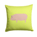 Welsh Pig Green Decorative Throw Pillow 14x14 Indoor Outdoor Accent Cushion, Fabric Cover with Insert for Sofa, Bed, Porch & Living Room