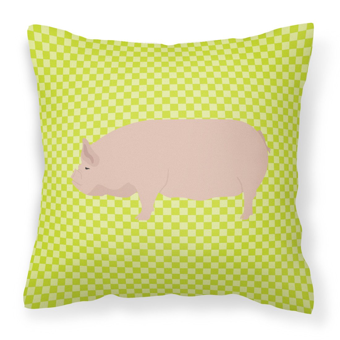 Welsh Pig Green Decorative Throw Pillow 18x18 Indoor Outdoor Accent Cushion, Fabric Cover with Insert for Sofa, Bed, Porch & Living Room