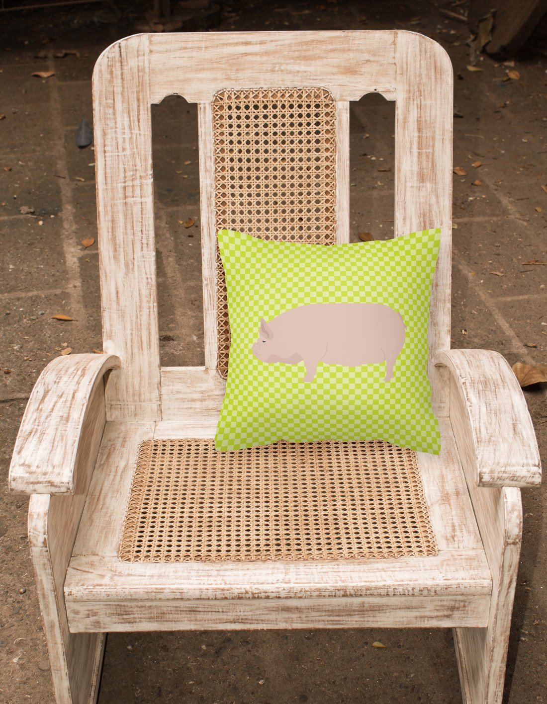 Welsh Pig Green Decorative Throw Pillow 18x18 Indoor Outdoor Accent Cushion, Fabric Cover with Insert for Sofa, Bed, Porch & Living Room