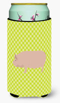 Welsh Pig Green Tall Boy Hugger Can Cooler Sleeve Machine Washable Drink Collapsible Insulator Beverage Insulated Holder