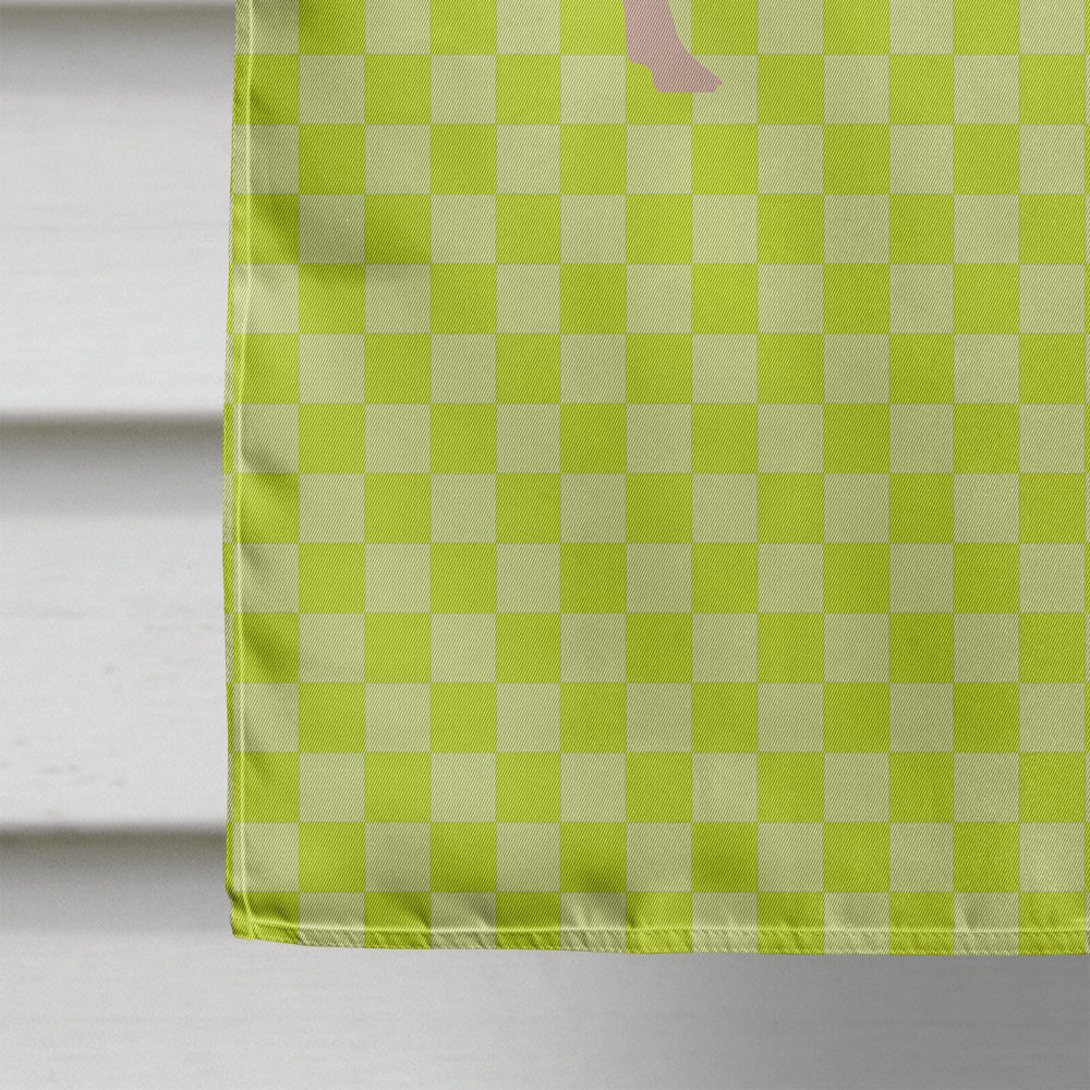 English Large White Pig Green House Flag 28x40 Porch Sleeve Pole Decorative Outside Yard Banner Artwork Wall Hanging, Polyester