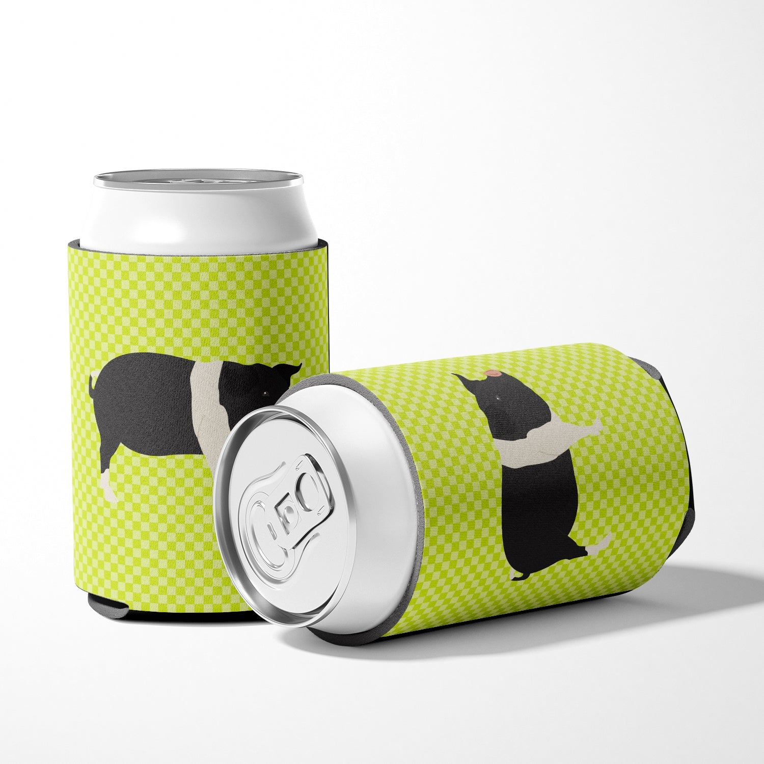 Hampshire Pig Green Can or Bottle Hugger Cooler Sleeve for Standard 12 oz Cans, Insulated Foam Beer & Soda Can Hugger Reusable