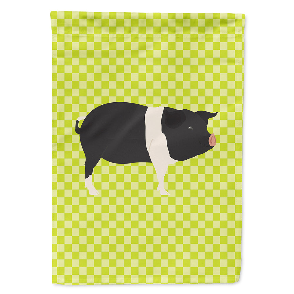 Hampshire Pig Green House Flag 28x40 Porch Sleeve Pole Decorative Outside Yard Banner Artwork Wall Hanging, Polyester