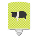 Hampshire Pig Green Ceramic Night Light Compact, UL-Certified, Ideal for Bedroom, Bathroom, Nursery, Hallway, Kitchen, 6x4x3, Multicolor