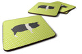 Hampshire Pig Green Foam Coasters Set of 4 Cup Coasters for Indoor Outdoor, Tabletop Protection, Anti Slip, Mouse pad Material