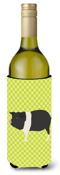 Hampshire Pig Green Wine Bottle Hugger Gift Sleeve for Standard 750 ml Bottles, Insulated Reusable Also Fits Mini Shot & Pint Bottles
