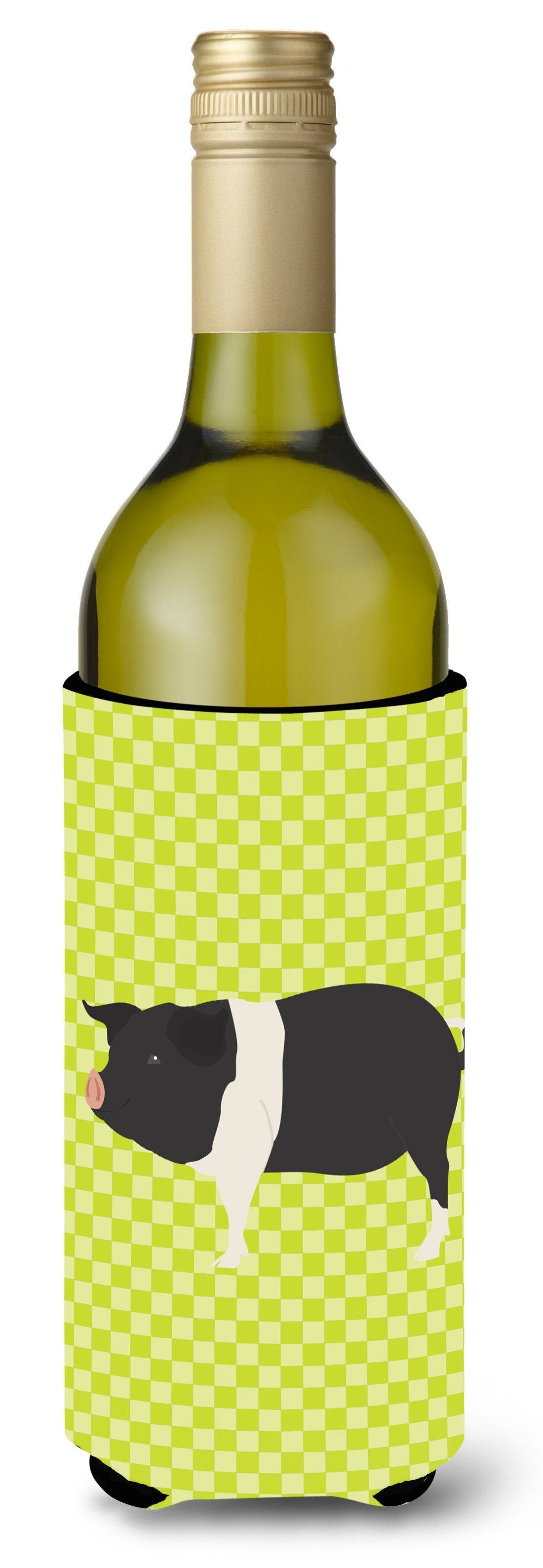 Hampshire Pig Green Wine Bottle Hugger Gift Sleeve for Standard 750 ml Bottles, Insulated Reusable Also Fits Mini Shot & Pint Bottles