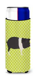 Hampshire Pig Green Slim Can Hugger , Insulated Foam Hugger for 12 oz Slim Cans, Beer Bottles & Water Bottles, Printed in USA
