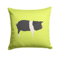 Hampshire Pig Green Decorative Throw Pillow 14x14 Indoor Outdoor Accent Cushion, Fabric Cover with Insert for Sofa, Bed, Porch & Living Room