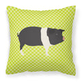 Hampshire Pig Green Decorative Throw Pillow 18x18 Indoor Outdoor Accent Cushion, Fabric Cover with Insert for Sofa, Bed, Porch & Living Room
