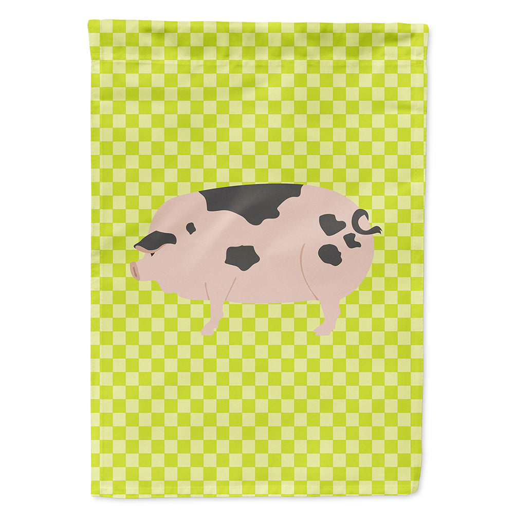 Gloucester Old Spot Pig Green House Flag 28x40 Porch Sleeve Pole Decorative Outside Yard Banner Artwork Wall Hanging, Polyester