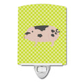 Gloucester Old Spot Pig Green Ceramic Night Light Compact, UL-Certified, Ideal for Bedroom, Bathroom, Nursery, Hallway, Kitchen, 6x4x3, Multicolor