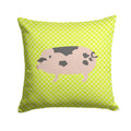 Gloucester Old Spot Pig Green Decorative Throw Pillow 14x14 Indoor Outdoor Accent Cushion, Fabric Cover with Insert for Sofa, Bed, Porch & Living Room
