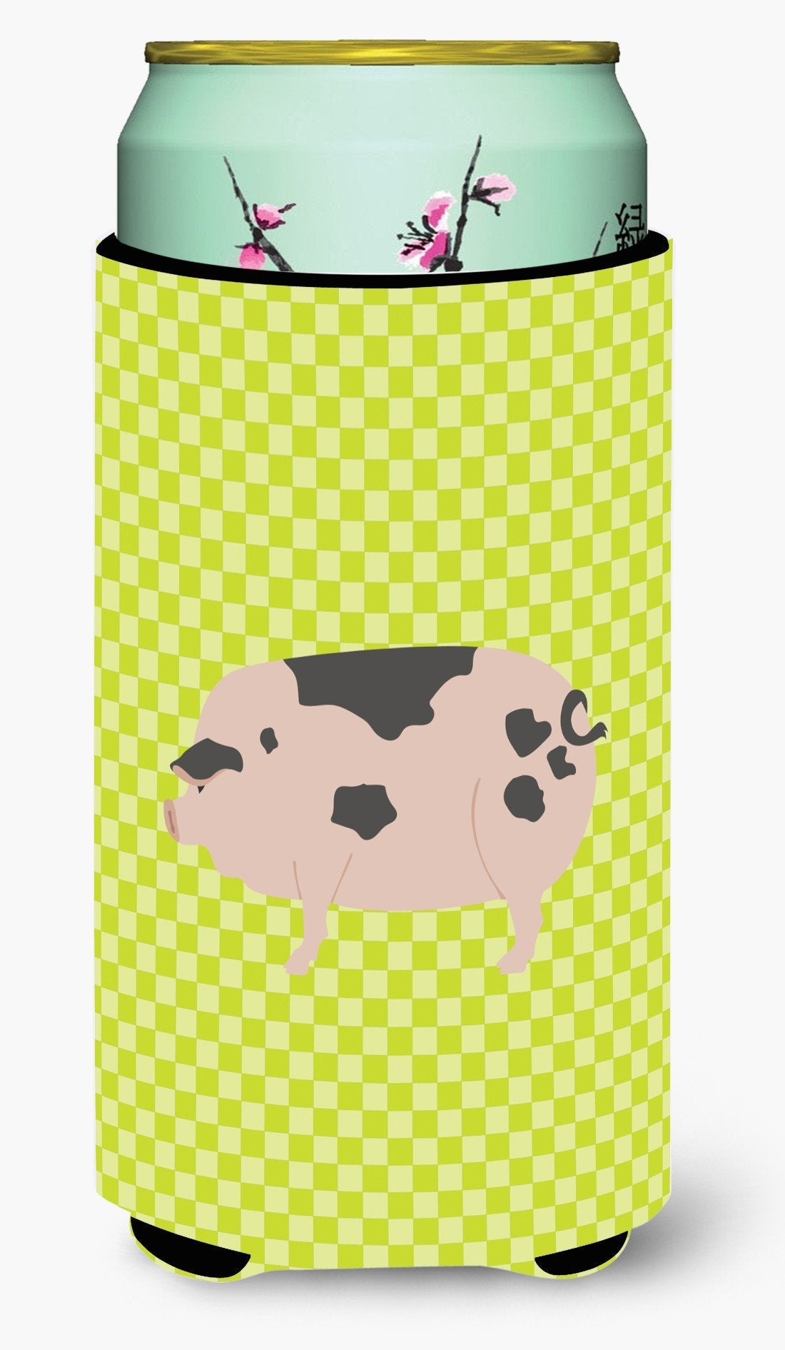 Gloucester Old Spot Pig Green Tall Boy Hugger Can Cooler Sleeve Machine Washable Drink Collapsible Insulator Beverage Insulated Holder