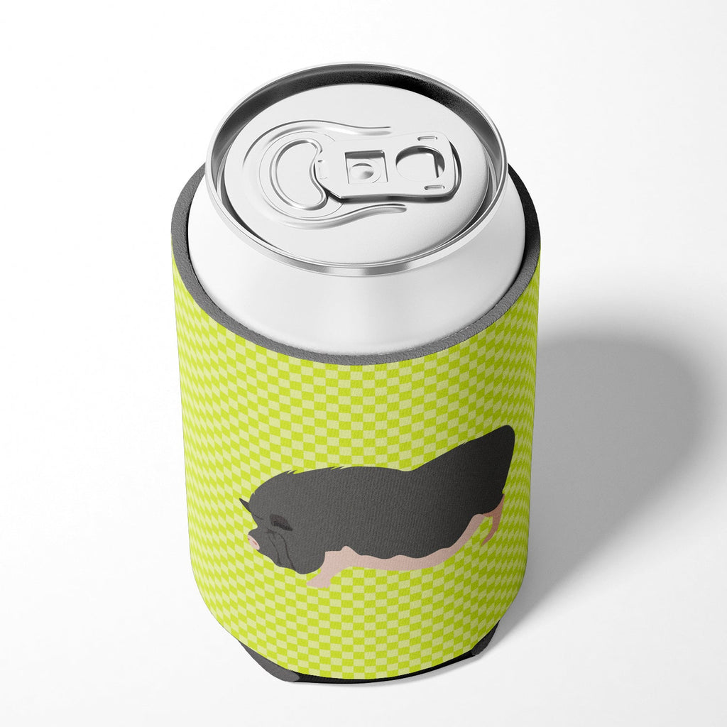 Vietnamese Pot-Bellied Pig Green Can or Bottle Hugger Cooler Sleeve for Standard 12 oz Cans, Insulated Foam Beer & Soda Can Hugger Reusable