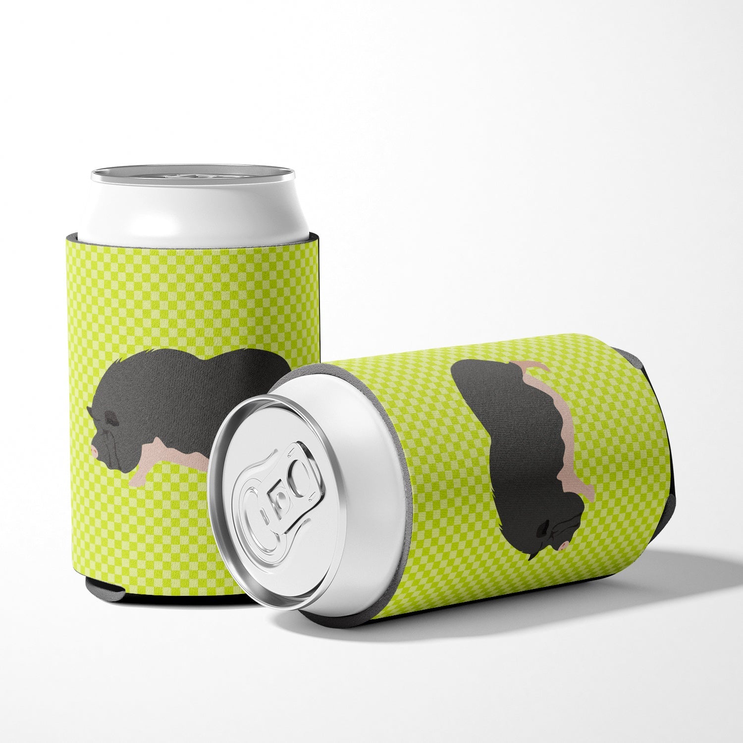 Vietnamese Pot-Bellied Pig Green Can or Bottle Hugger Cooler Sleeve for Standard 12 oz Cans, Insulated Foam Beer & Soda Can Hugger Reusable