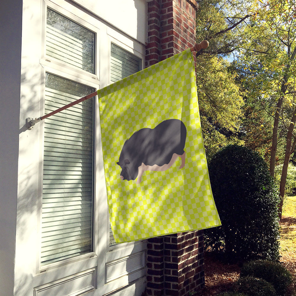 Vietnamese Pot-Bellied Pig Green House Flag 28x40 Porch Sleeve Pole Decorative Outside Yard Banner Artwork Wall Hanging, Polyester
