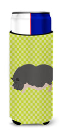 Vietnamese Pot-Bellied Pig Green Slim Can Hugger , Insulated Foam Hugger for 12 oz Slim Cans, Beer Bottles & Water Bottles, Printed in USA