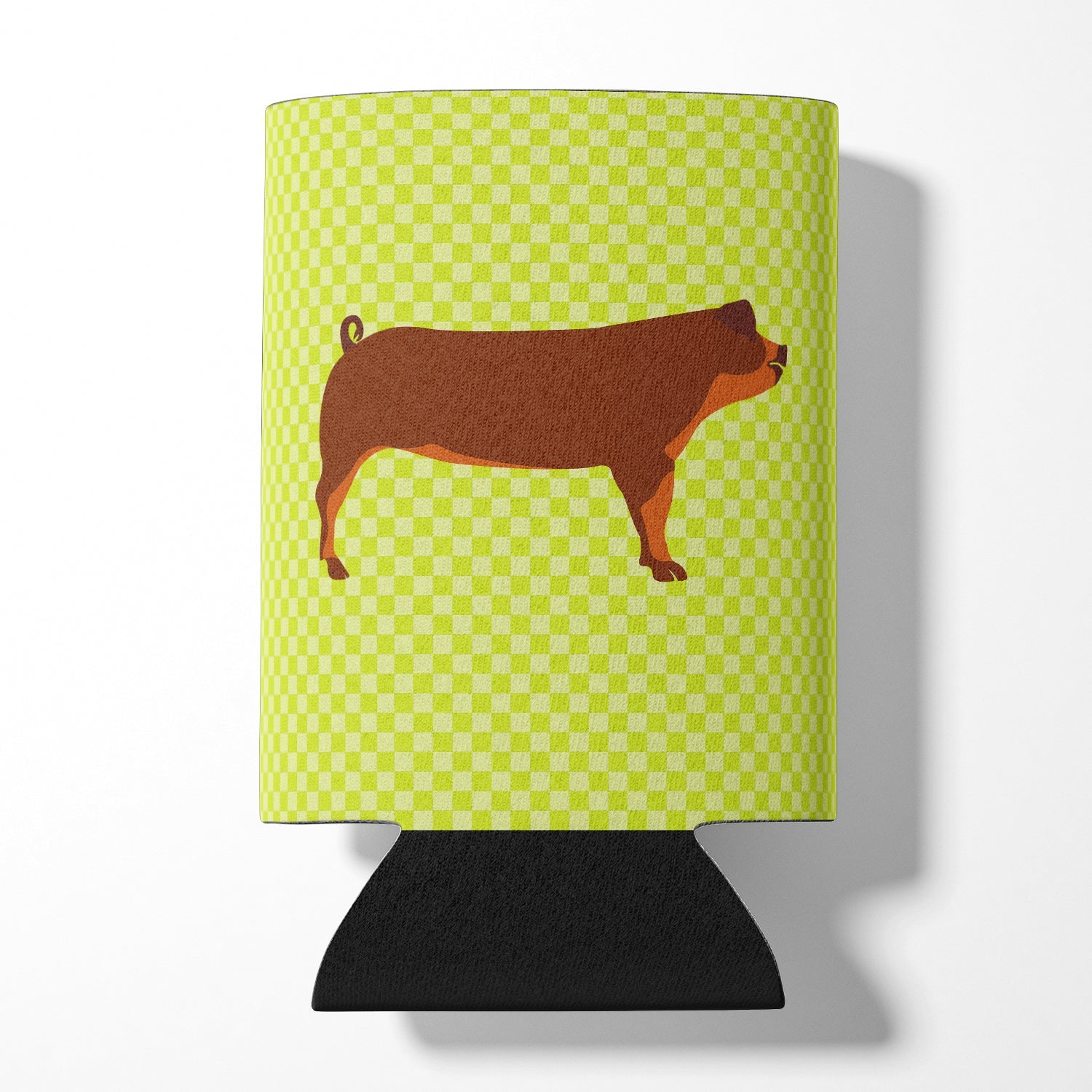 Duroc Pig Green Can or Bottle Hugger Cooler Sleeve for Standard 12 oz Cans, Insulated Foam Beer & Soda Can Hugger Reusable
