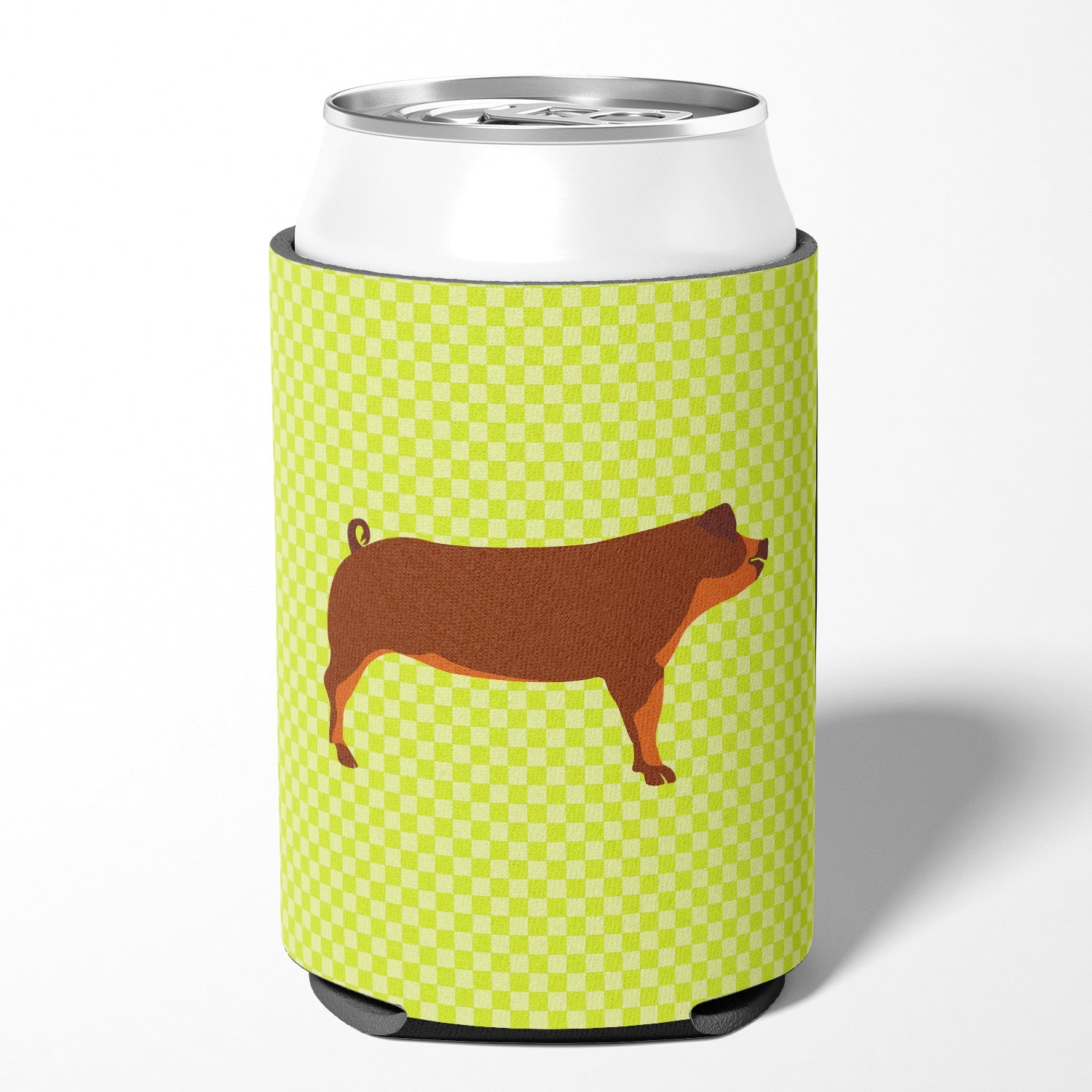 Duroc Pig Green Can or Bottle Hugger Cooler Sleeve for Standard 12 oz Cans, Insulated Foam Beer & Soda Can Hugger Reusable