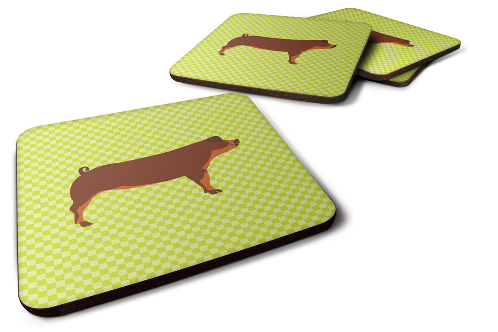 Duroc Pig Green Foam Coasters Set of 4 Cup Coasters for Indoor Outdoor, Tabletop Protection, Anti Slip, Mouse pad Material